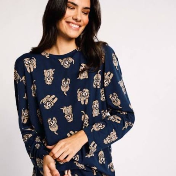 Chelsea Peers Cockapoo Print Long Pajama Set Size Small - Picture 2 of 15